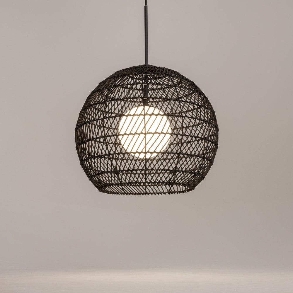 Cane Pendant Lamp With Black Cane Shade-Maytoni-South Charlotte Fine Lighting