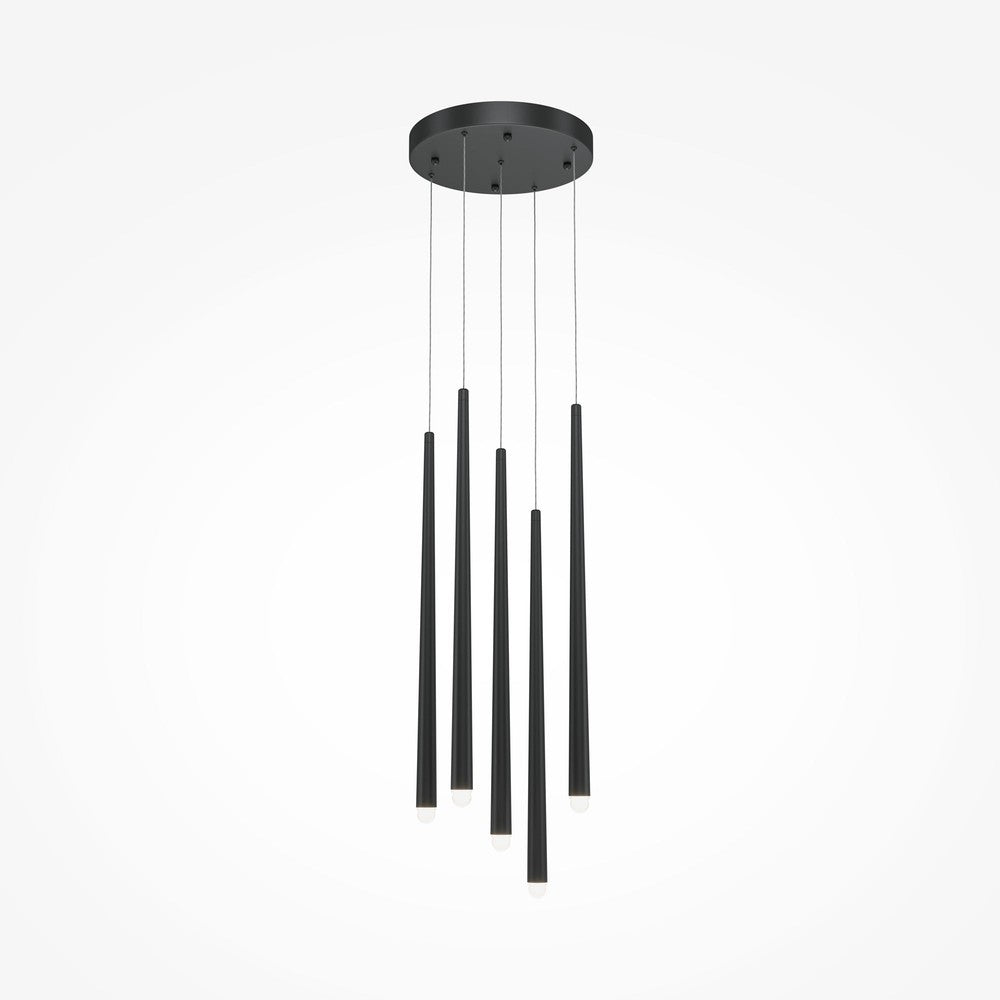 Cascade Pendant Lamp In Black - Five Lights (Large)-Maytoni-South Charlotte Fine Lighting