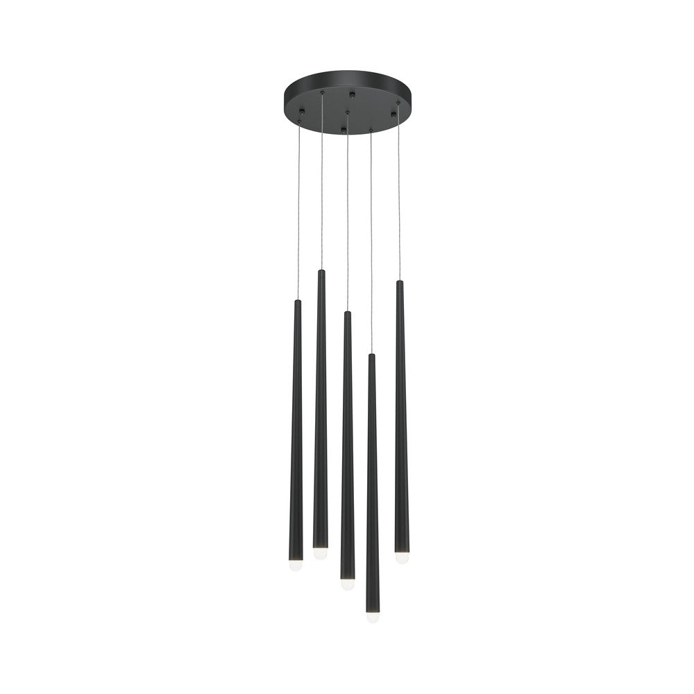 Cascade Pendant Lamp In Black - Five Lights (Large)-Maytoni-South Charlotte Fine Lighting