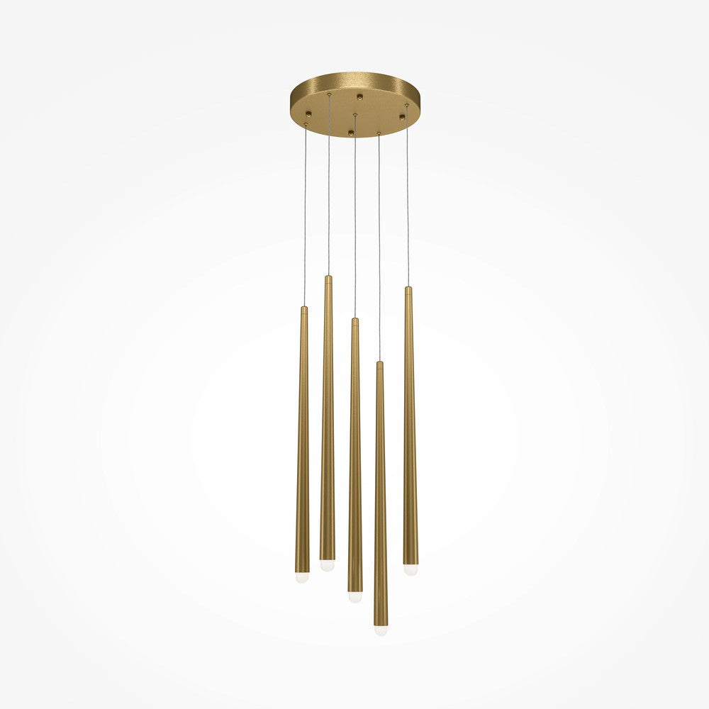 Cascade Pendant Lamp With Brass Styling - Five Lights-Maytoni-South Charlotte Fine Lighting