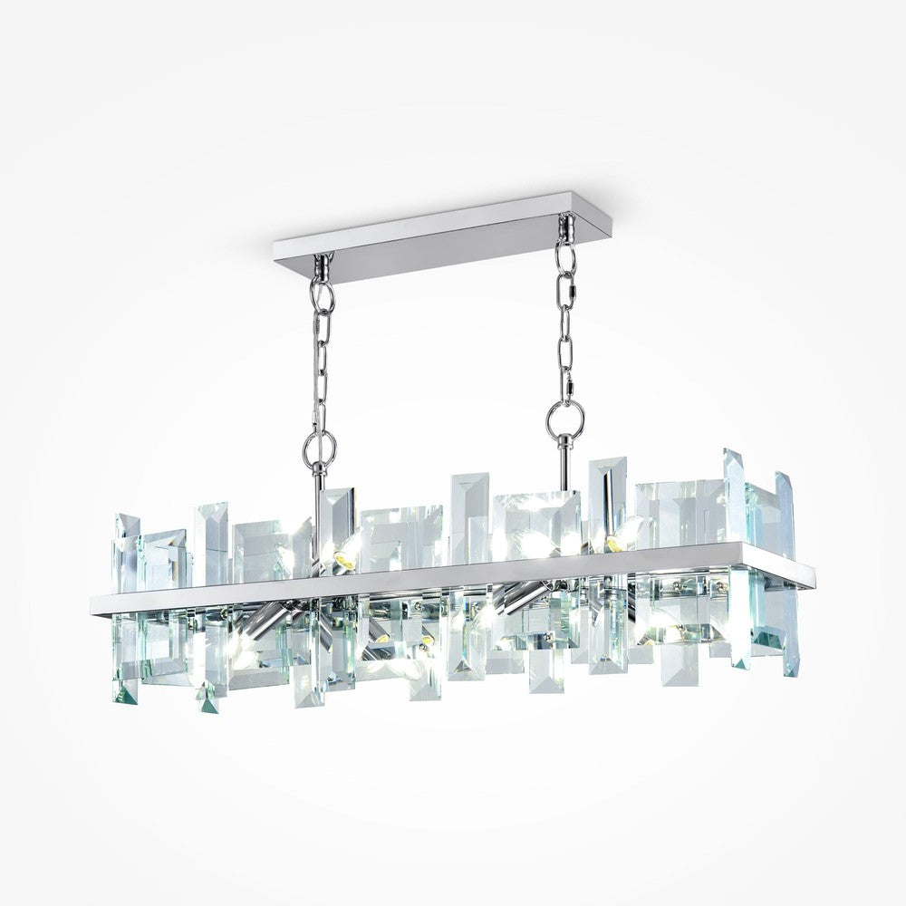 Cerezo Linear Chandelier With Chrome Styling-Maytoni-South Charlotte Fine Lighting