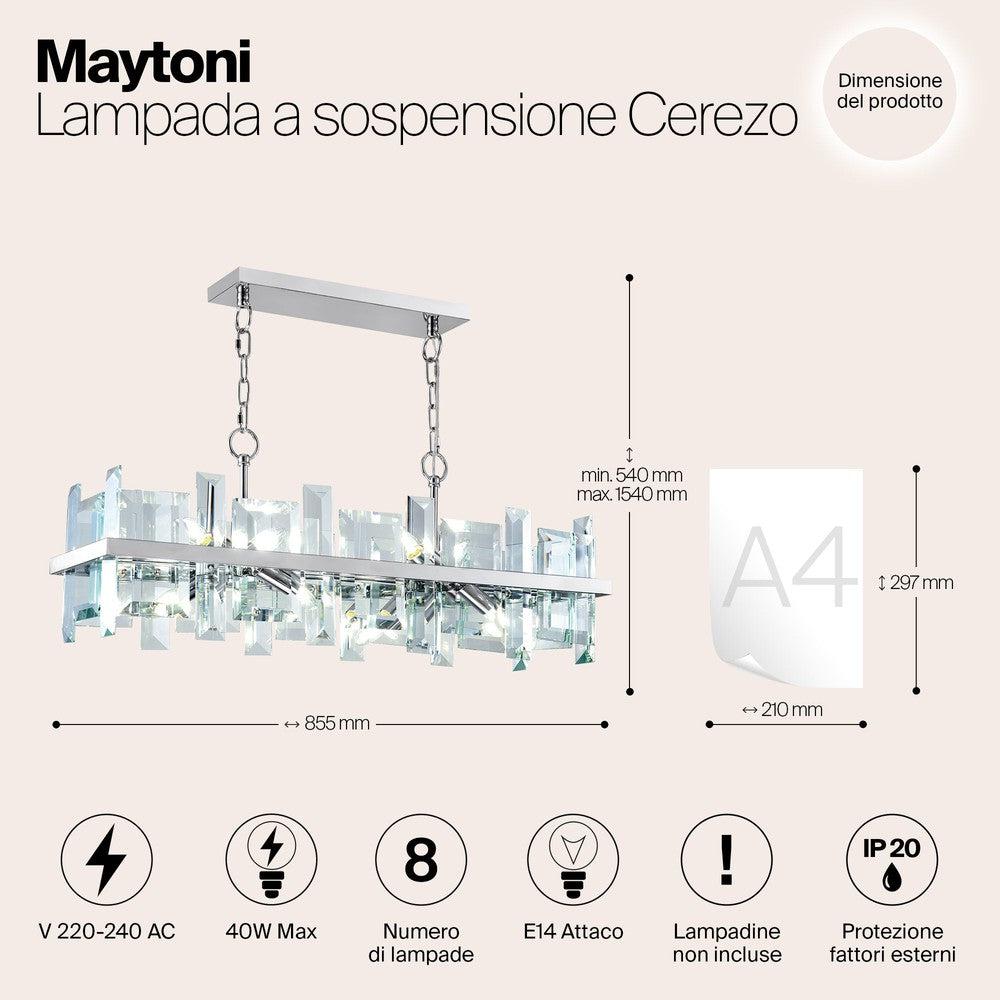 Cerezo Linear Chandelier With Chrome Styling-Maytoni-South Charlotte Fine Lighting