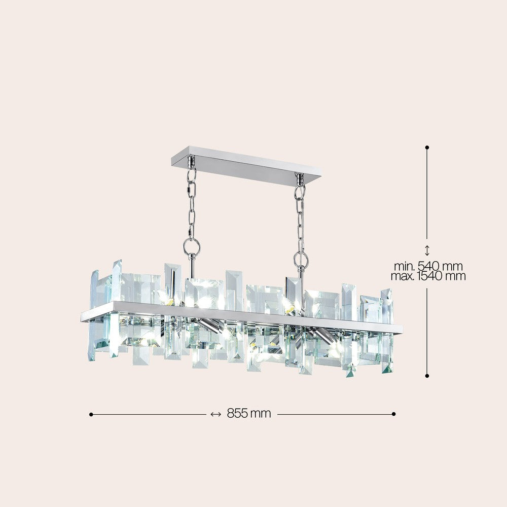 Cerezo Linear Chandelier With Chrome Styling-Maytoni-South Charlotte Fine Lighting