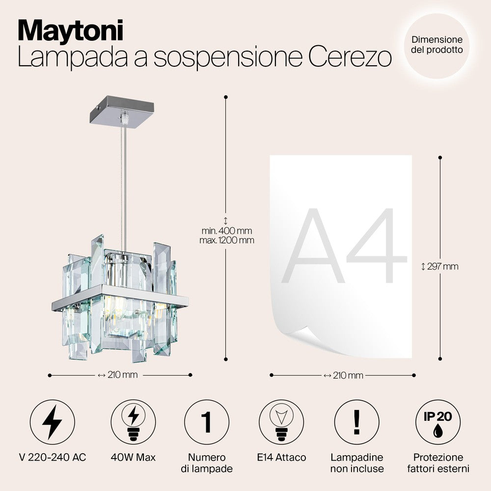 Cerezo Square Chandelier With Chrome Styling-Maytoni-South Charlotte Fine Lighting