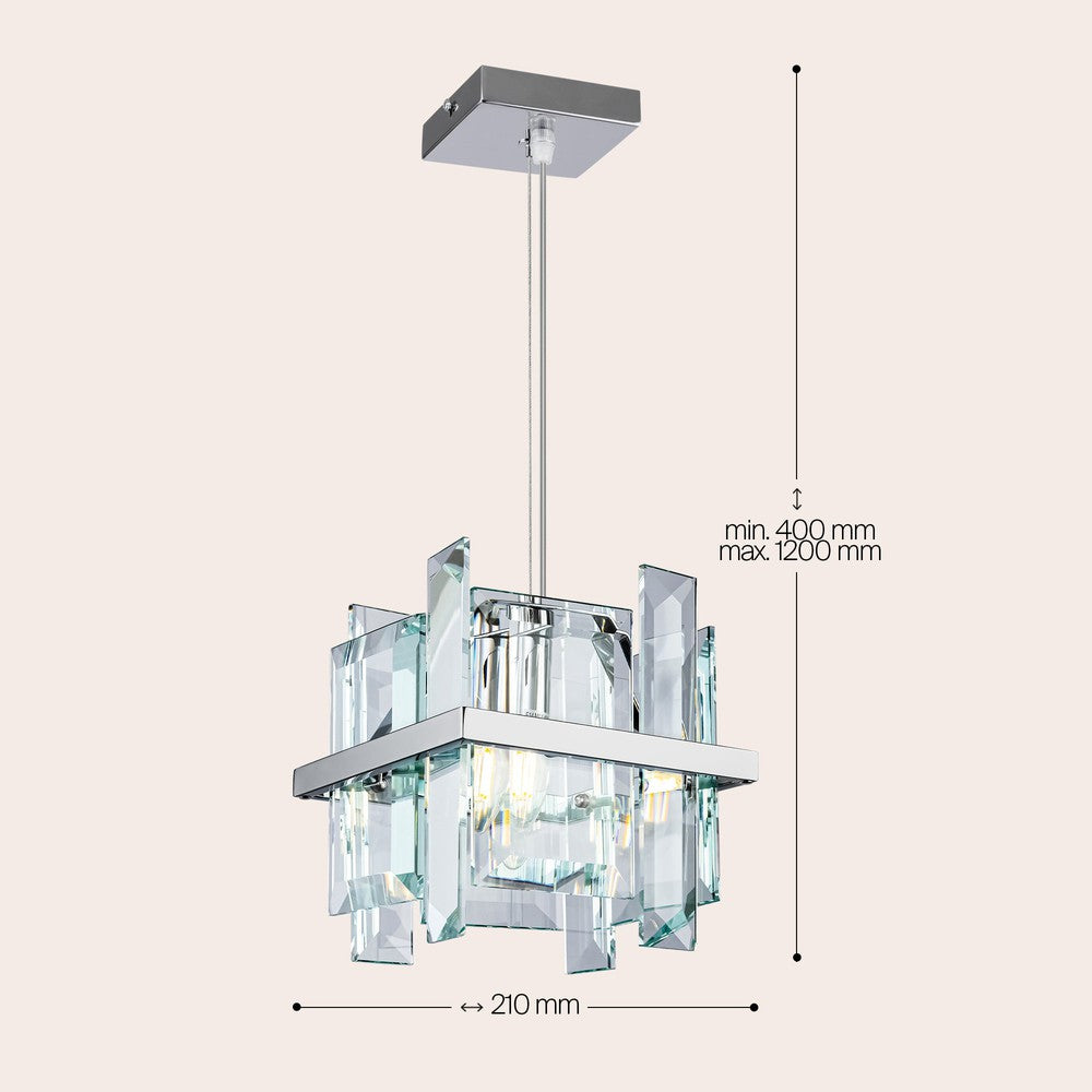 Cerezo Square Chandelier With Chrome Styling-Maytoni-South Charlotte Fine Lighting