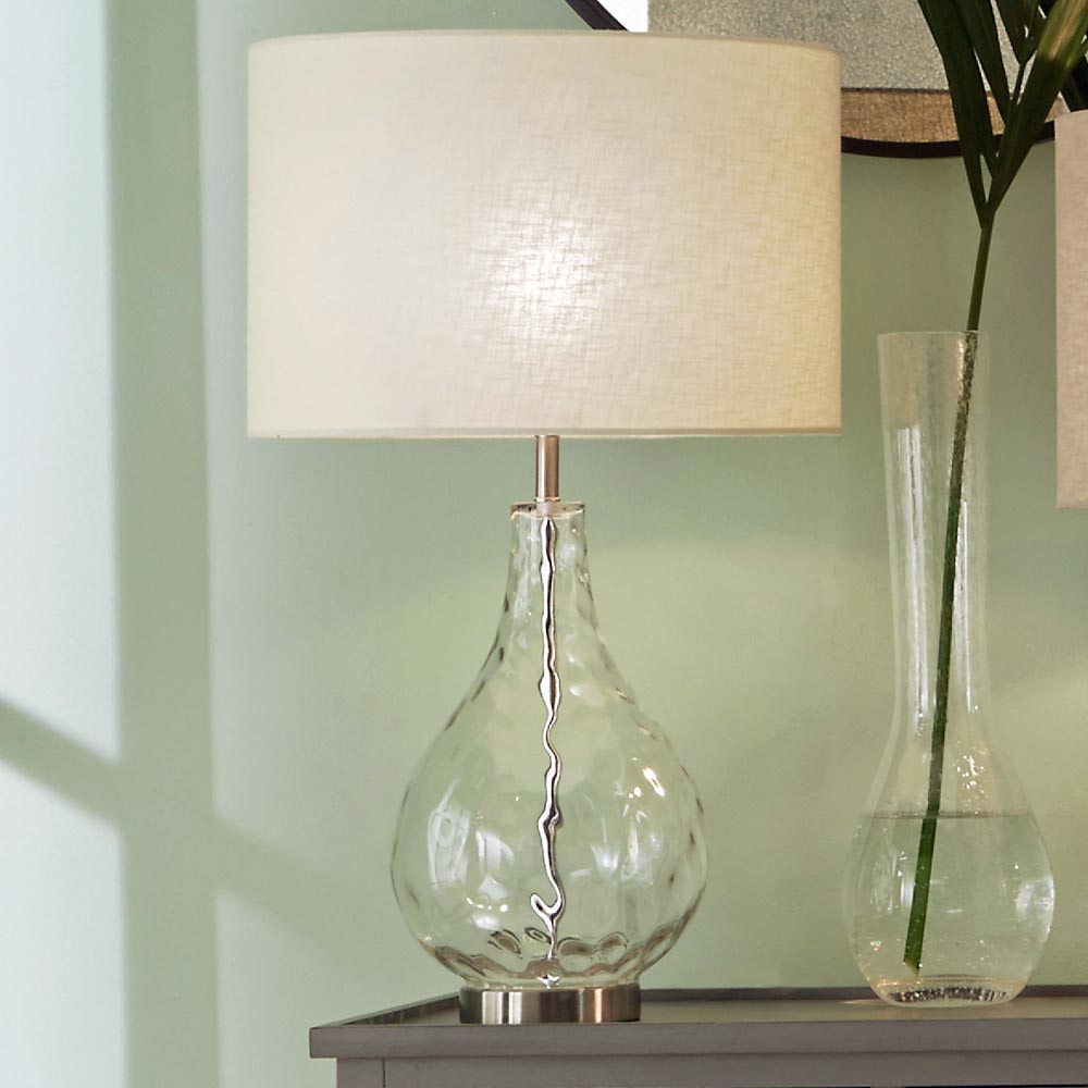 Charlotte table lamp with white lampshade