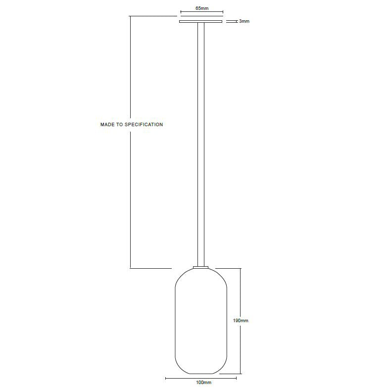 Diagram of Charlton rod pendant light made by Leverint and sold by South Charlotte Fine Lighting