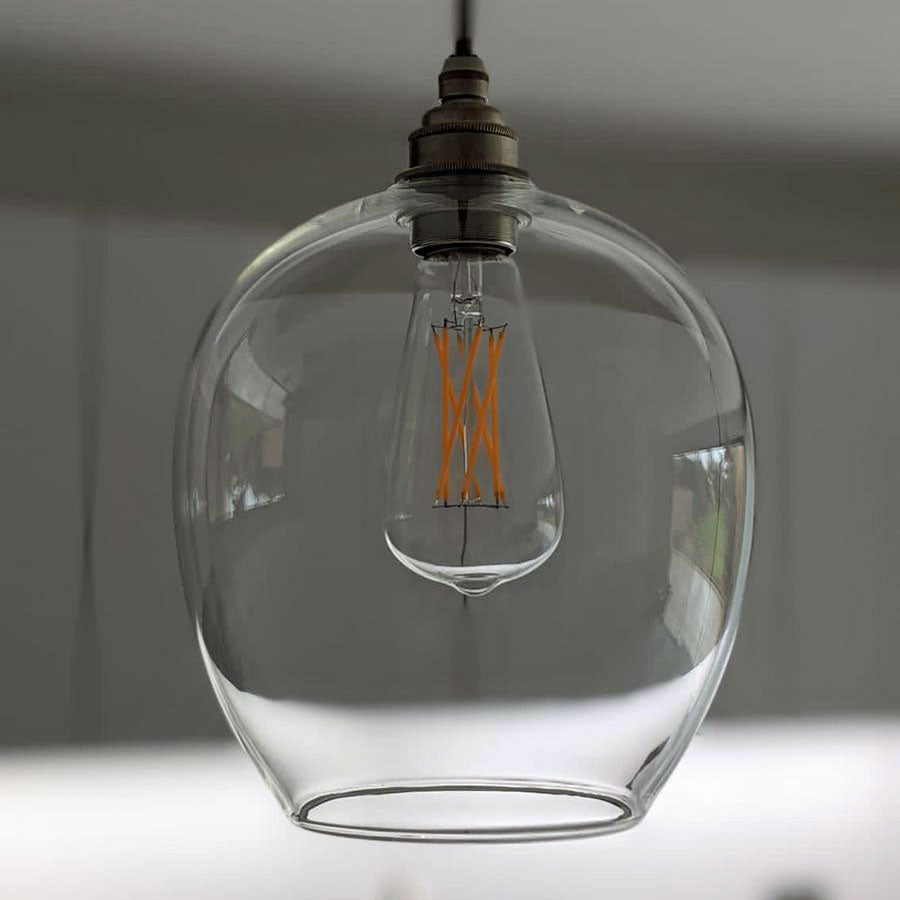 Clear glass Wimbledon style pendant light sold by South Charlotte Fine Lighting