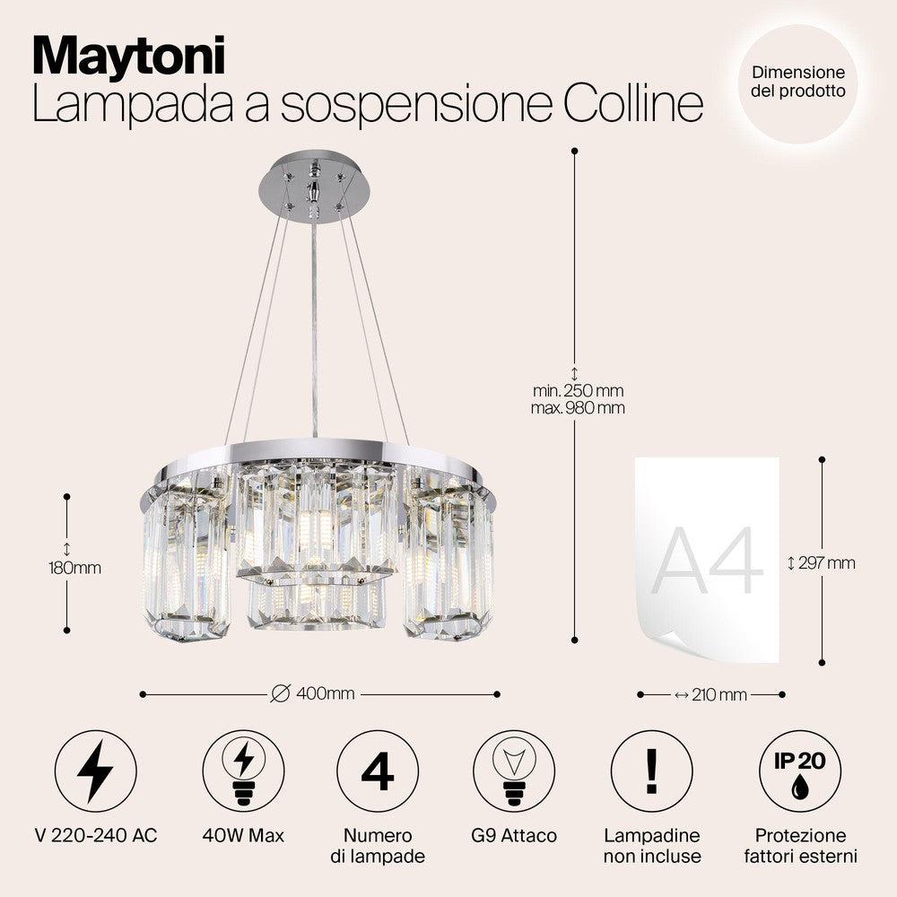 Colline Chandelier Narrow With Chrome Styling-Maytoni-South Charlotte Fine Lighting