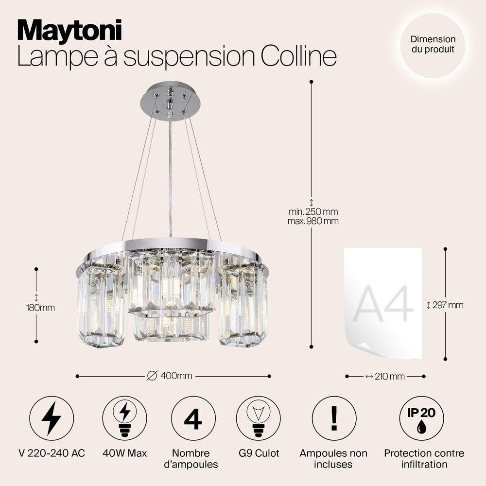 Colline Chandelier Narrow With Chrome Styling-Maytoni-South Charlotte Fine Lighting