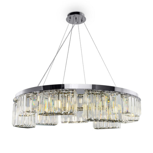 Colline Chandelier Wide With Chrome Styling-Maytoni-South Charlotte Fine Lighting