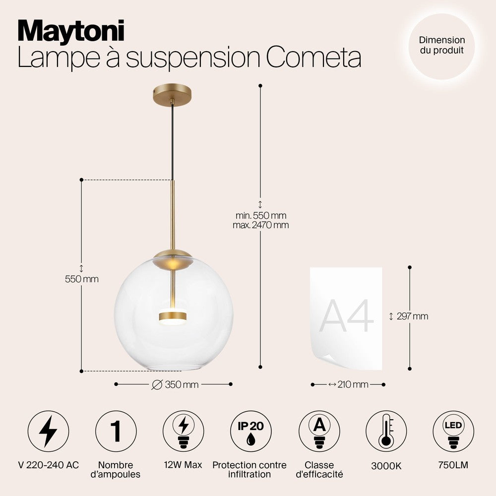 Cometa Pendant Lamp With Gold Styling-Maytoni-South Charlotte Fine Lighting