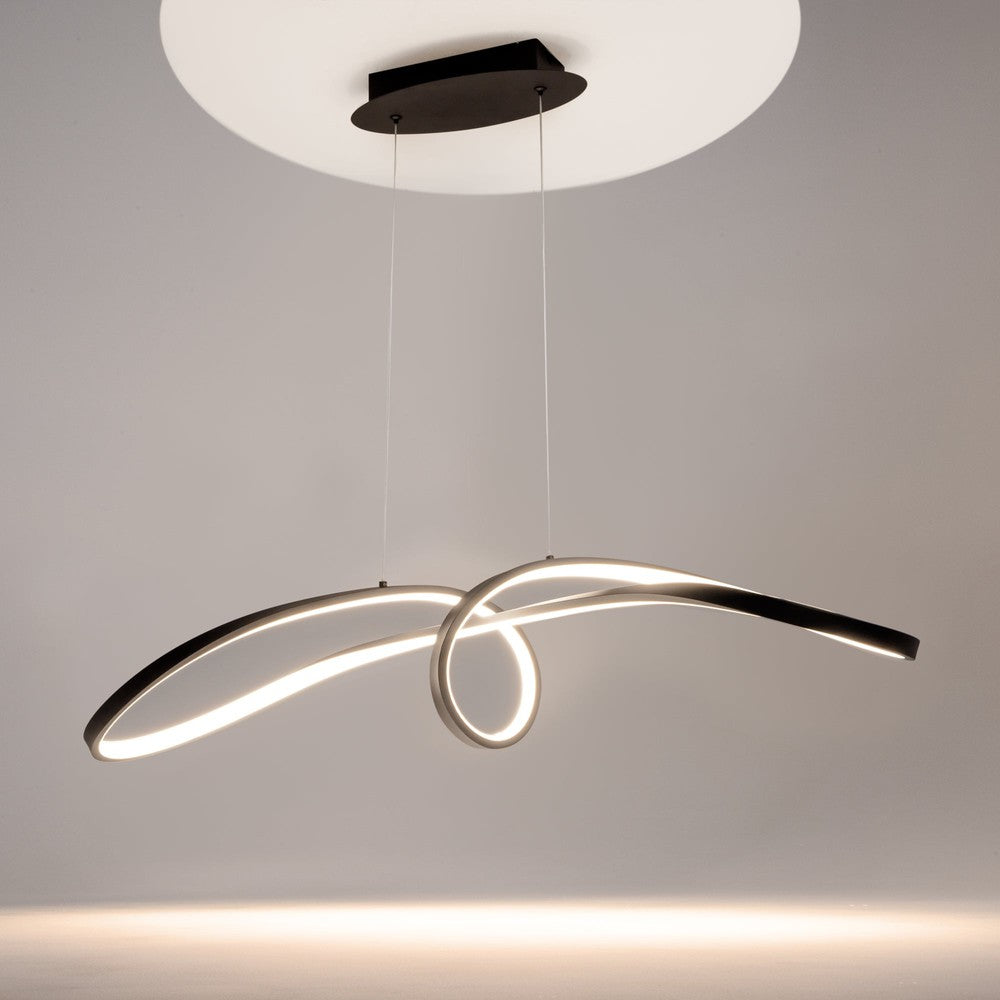 Curve Pendant Lamp In Black-Maytoni-South Charlotte Fine Lighting