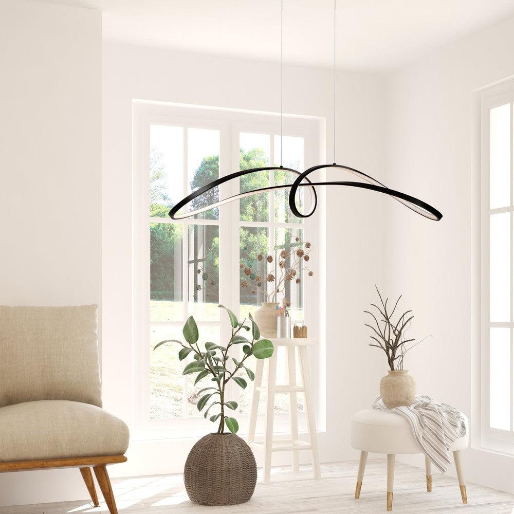 Curve Pendant Lamp In Black-Maytoni-South Charlotte Fine Lighting