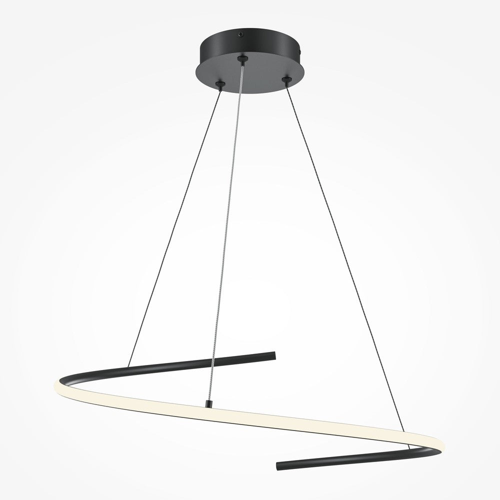 Curve Pendant Lamp In Black With S Curve-Maytoni-South Charlotte Fine Lighting