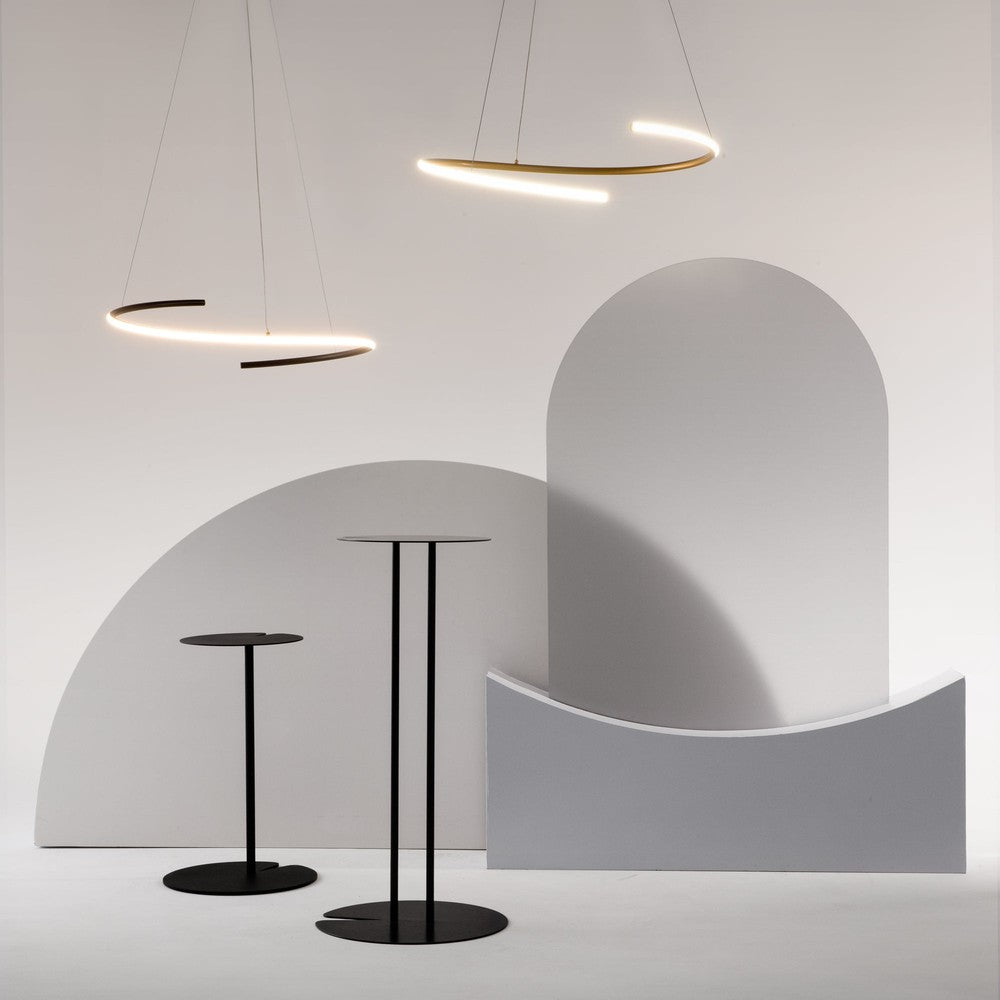 Curve Pendant Lamp In Black With S Curve-Maytoni-South Charlotte Fine Lighting