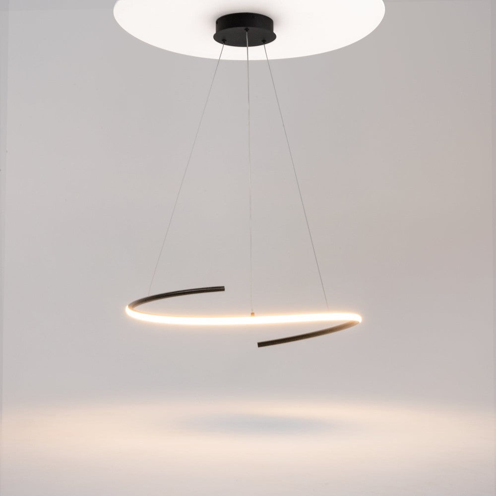 Curve Pendant Lamp In Black With S Curve-Maytoni-South Charlotte Fine Lighting