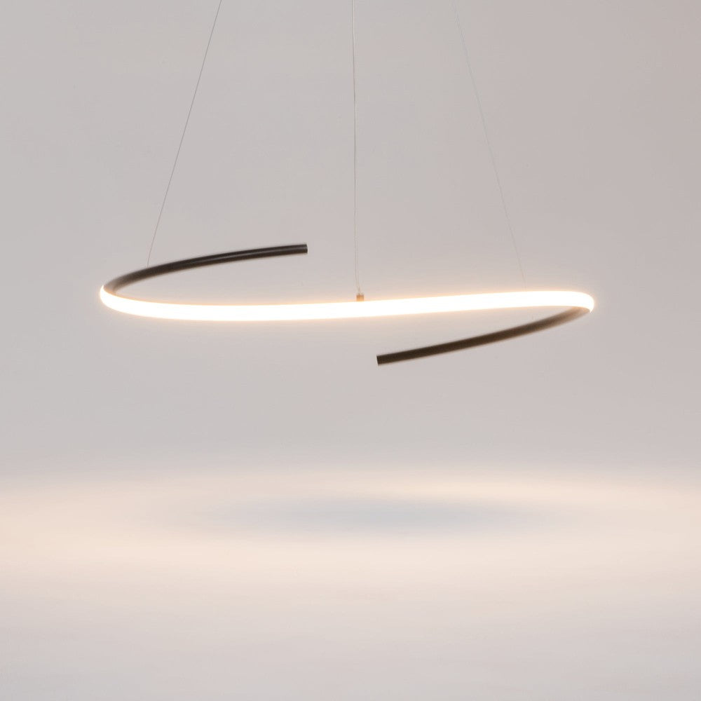 Curve Pendant Lamp In Black With S Curve-Maytoni-South Charlotte Fine Lighting