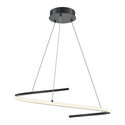 Curve Pendant Lamp In Black With S Curve-Maytoni-South Charlotte Fine Lighting