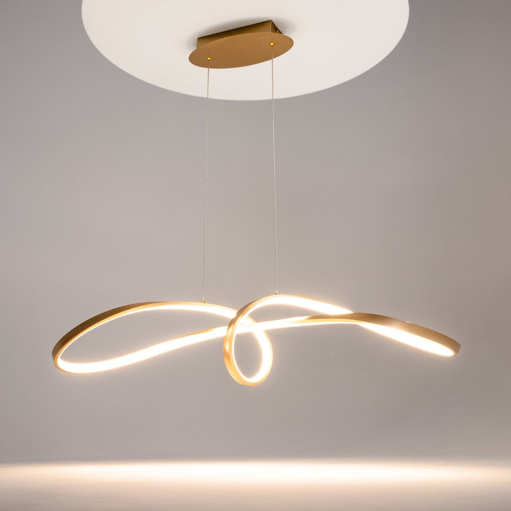 Curve Pendant Lamp With Gold Styling-Maytoni-South Charlotte Fine Lighting