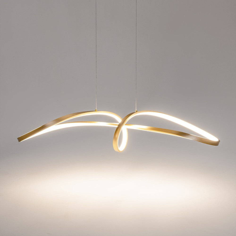 Curve Pendant Lamp With Gold Styling-Maytoni-South Charlotte Fine Lighting