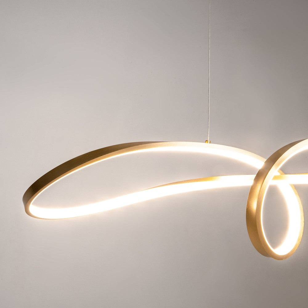 Curve Pendant Lamp With Gold Styling-Maytoni-South Charlotte Fine Lighting