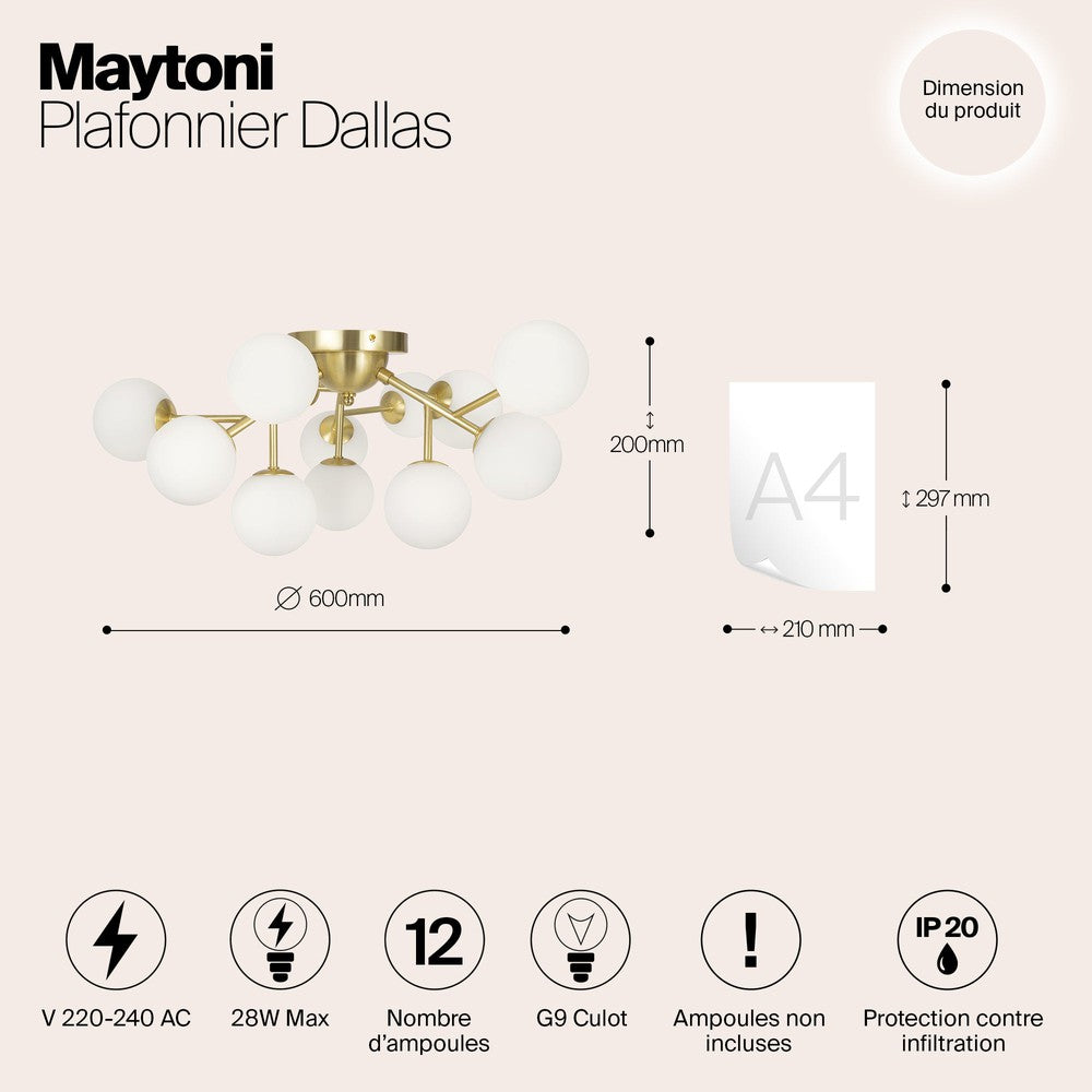 Dallas Chandelier Cluster With Gold Styling-Maytoni-South Charlotte Fine Lighting