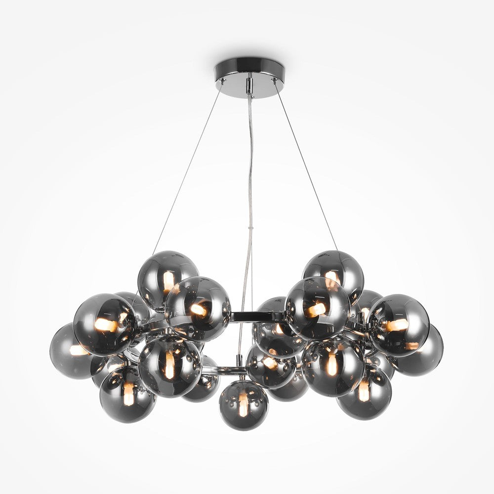 Dallas Chandelier With Chrome Styling - Smoky Shades-Maytoni-South Charlotte Fine Lighting