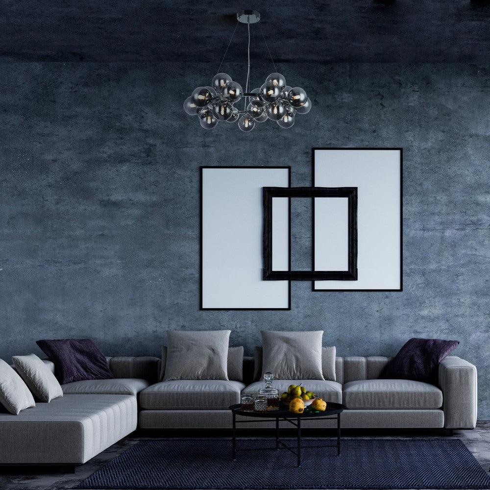 Dallas Chandelier With Chrome Styling - Smoky Shades-Maytoni-South Charlotte Fine Lighting