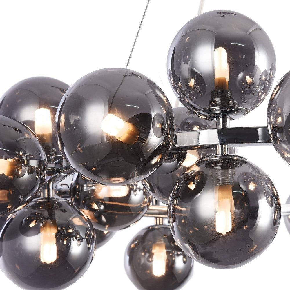 Dallas Chandelier With Chrome Styling - Smoky Shades-Maytoni-South Charlotte Fine Lighting