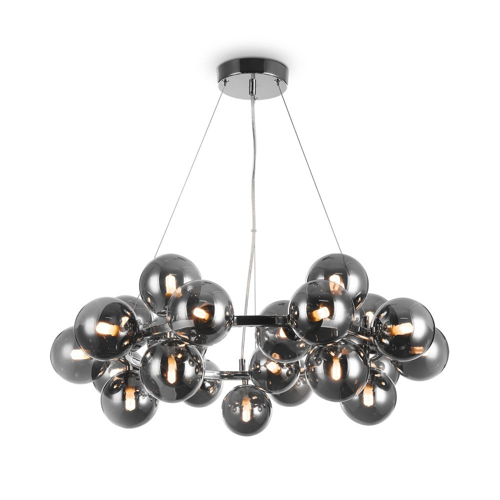 Dallas Chandelier With Chrome Styling - Smoky Shades-Maytoni-South Charlotte Fine Lighting