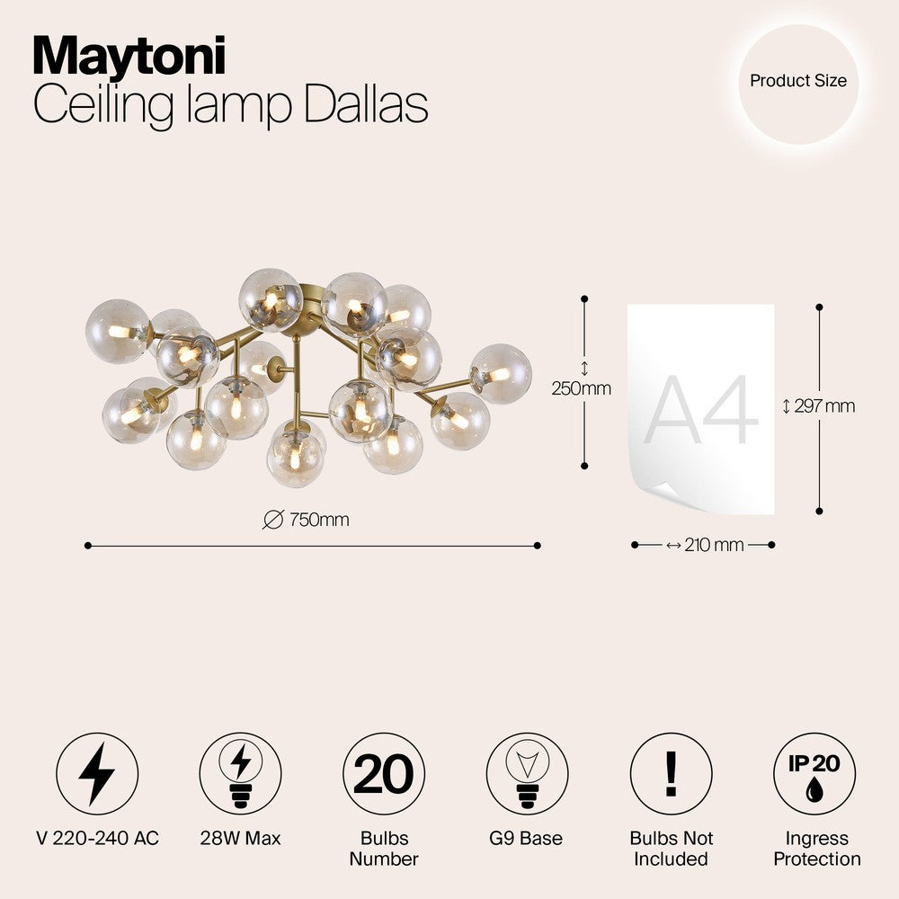 Dallas Chandelier With Gold Styling - Large-Maytoni-South Charlotte Fine Lighting