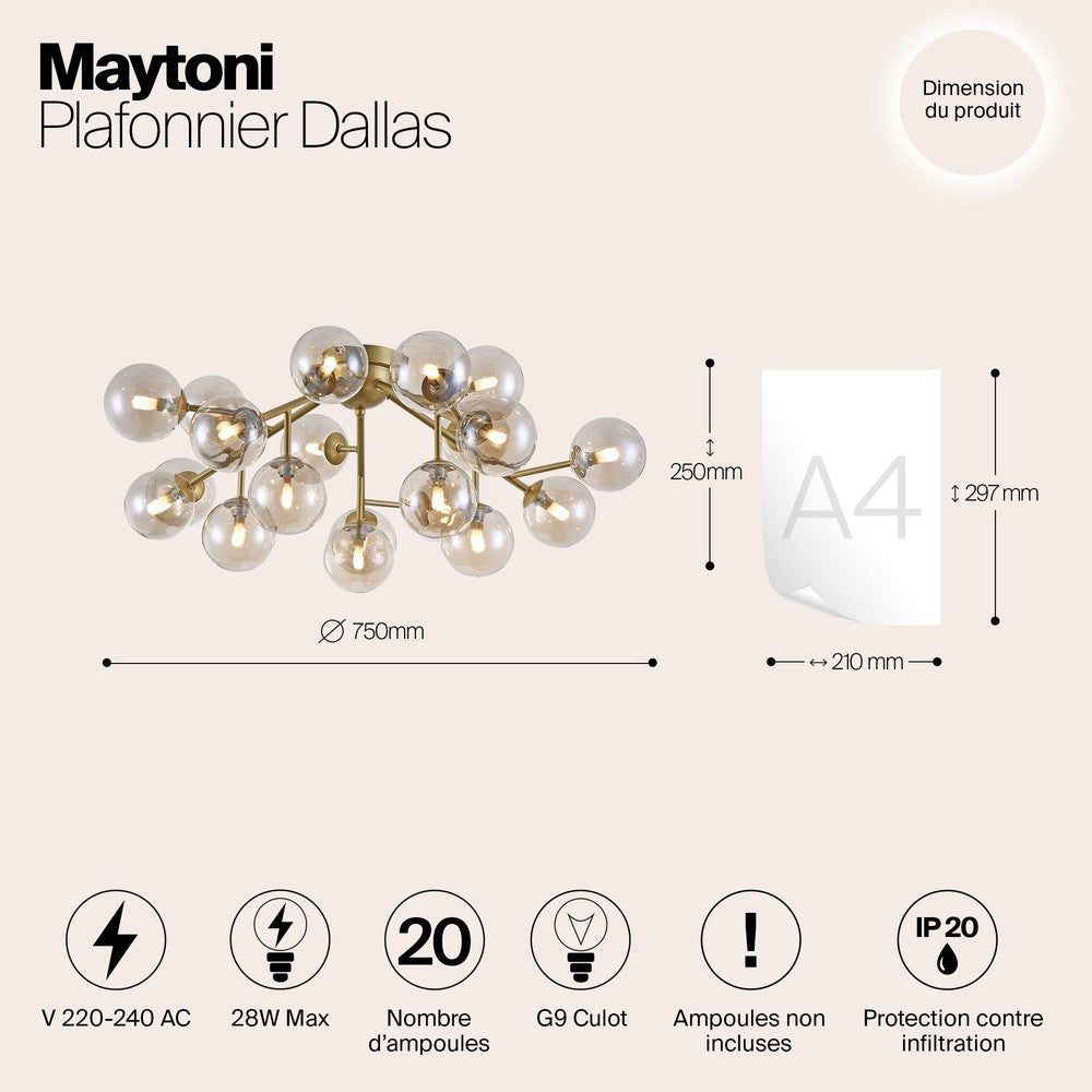 Dallas Chandelier With Gold Styling - Large-Maytoni-South Charlotte Fine Lighting