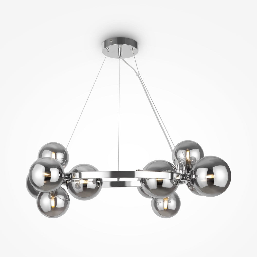 Dallas Circular Pendant Lamp With Chrome Styling-Maytoni-South Charlotte Fine Lighting