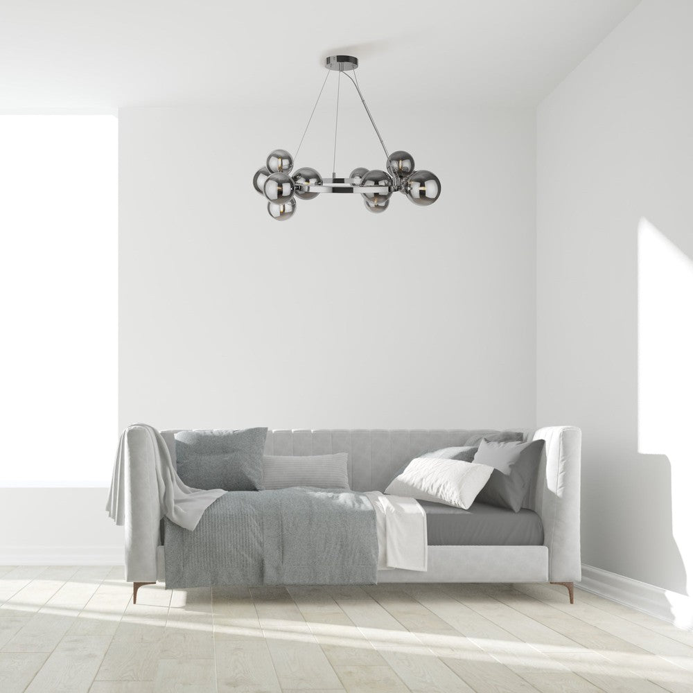 Dallas Circular Pendant Lamp With Chrome Styling-Maytoni-South Charlotte Fine Lighting