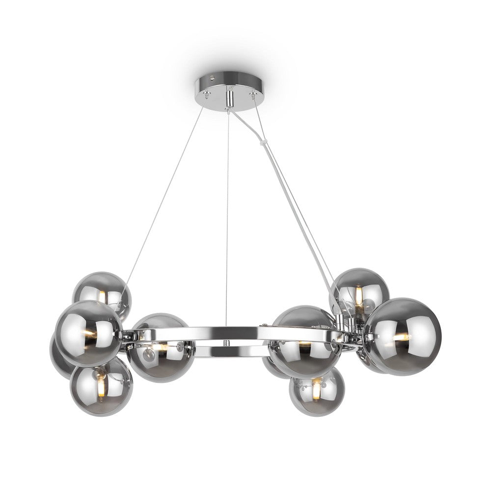 Dallas Circular Pendant Lamp With Chrome Styling-Maytoni-South Charlotte Fine Lighting