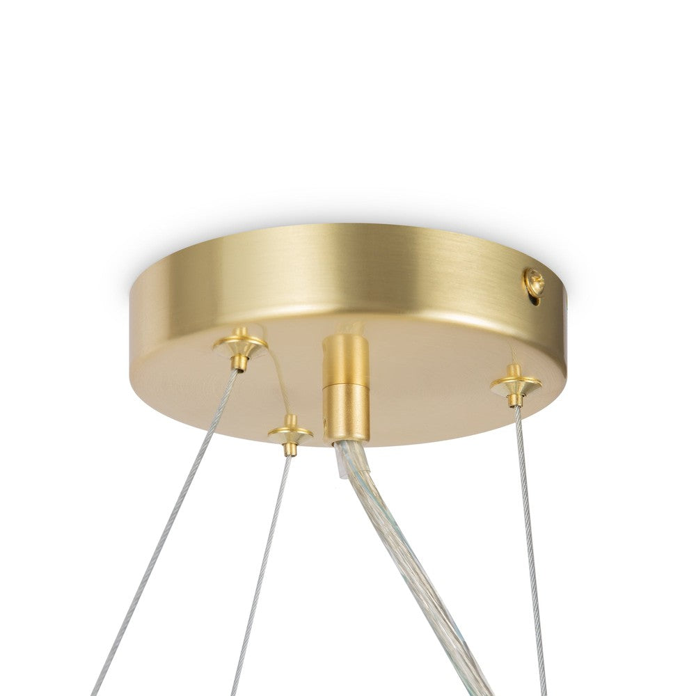 Dallas Circular Pendant Lamp With Gold Styling And White Shades-Maytoni-South Charlotte Fine Lighting