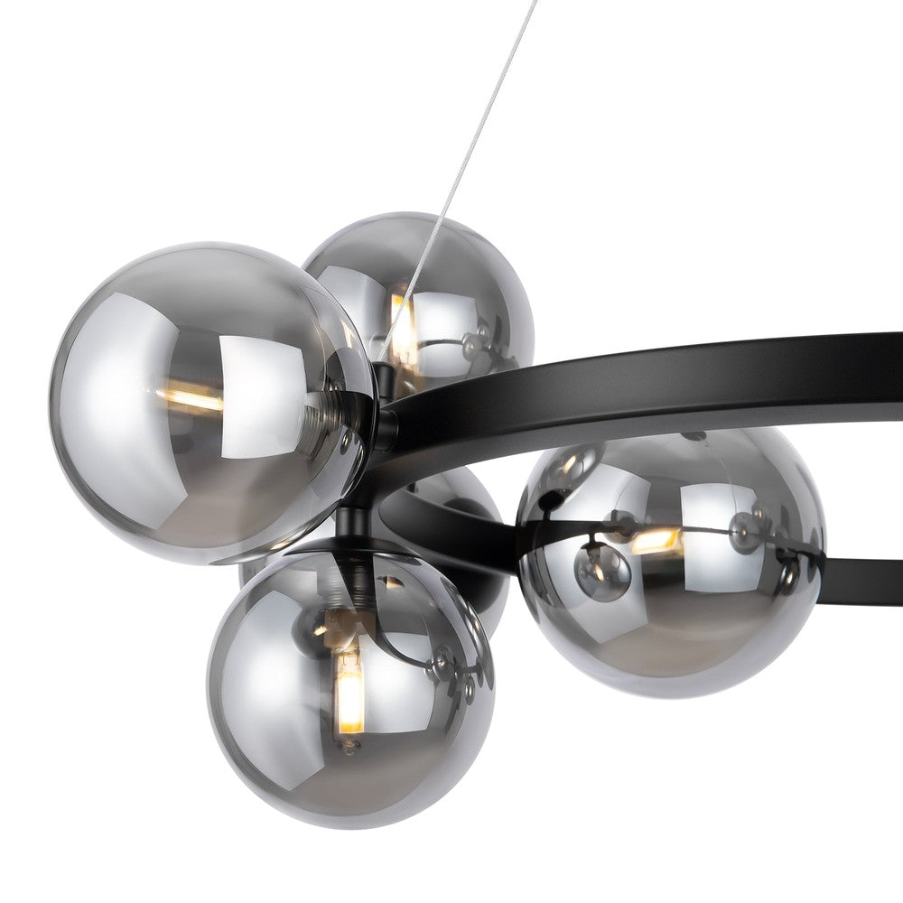 Dallas Circular Pendant Lights With Smoky Shades-Maytoni-South Charlotte Fine Lighting