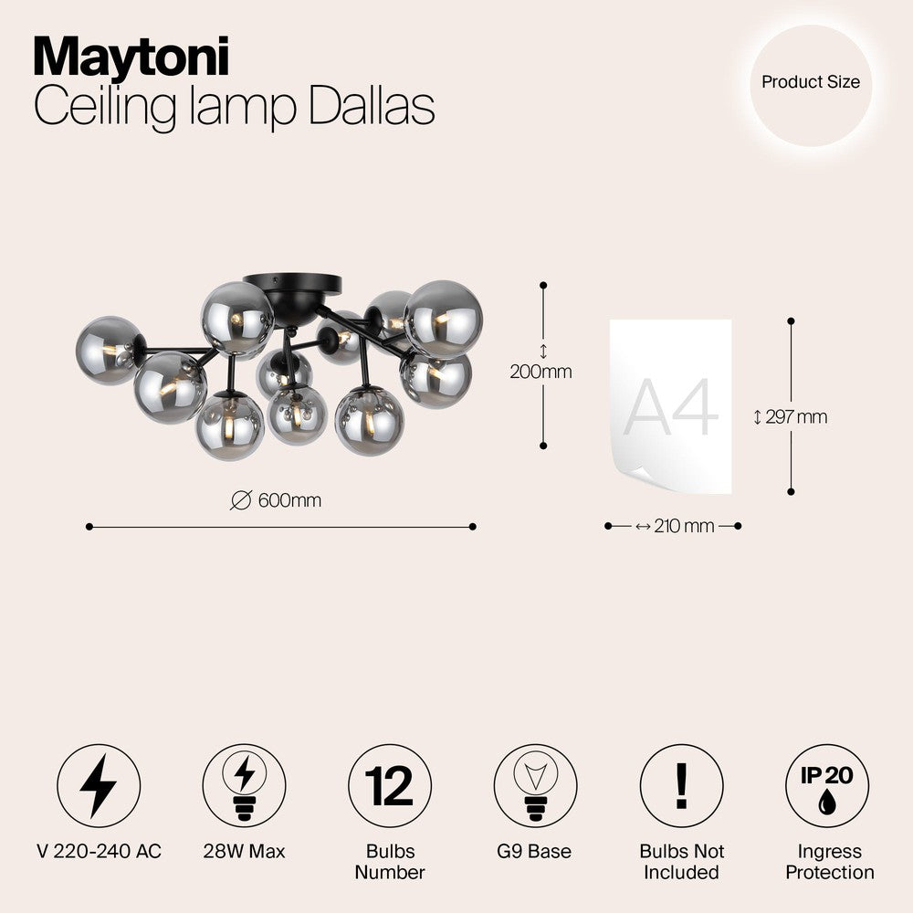 Dallas Molecules Chandelier In Black-Maytoni-South Charlotte Fine Lighting