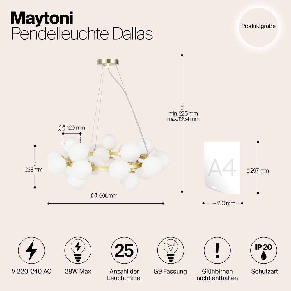 Dallas Round Cluster Chandelier With Gold Styling-Maytoni-South Charlotte Fine Lighting