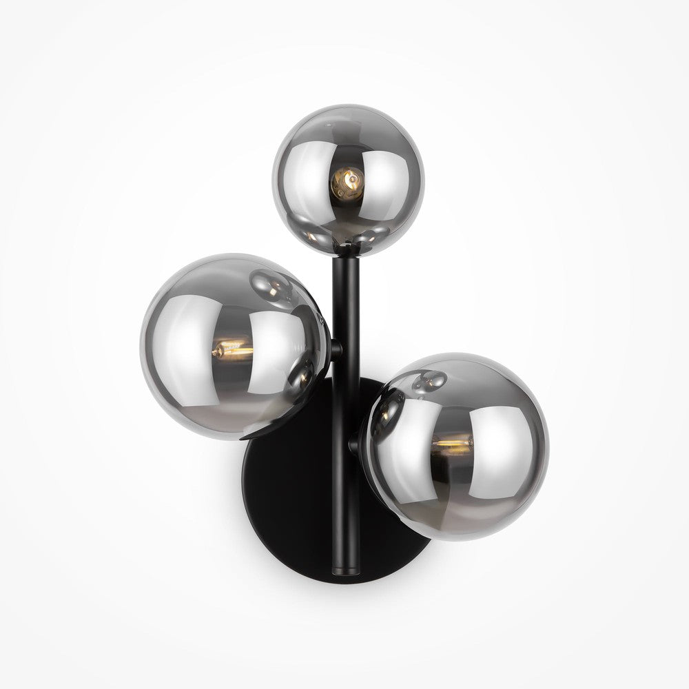 Dallas Three Way Wall Lamp In Black-Maytoni-South Charlotte Fine Lighting