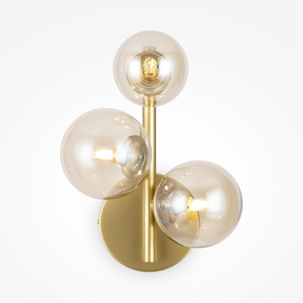 Dallas Three Way Wall Lamp With Gold Styling-Maytoni-South Charlotte Fine Lighting