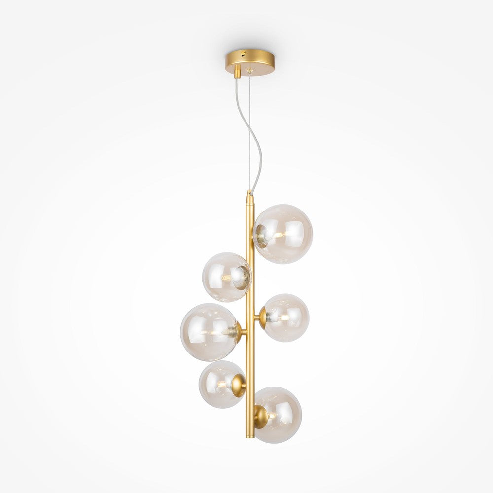 Dallas Vertical Pendant Lamp With Gold Styling - Amber Shade-Maytoni-South Charlotte Fine Lighting