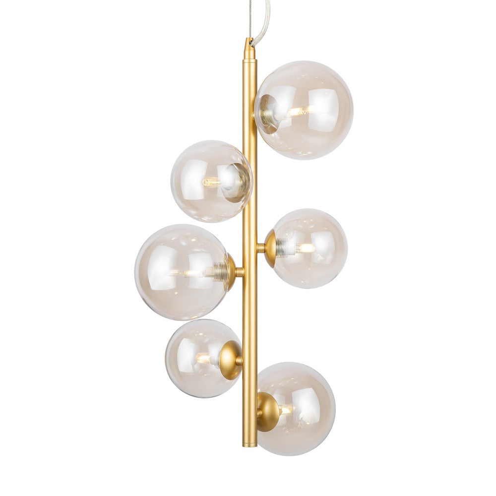 Dallas Vertical Pendant Lamp With Gold Styling - Amber Shade-Maytoni-South Charlotte Fine Lighting