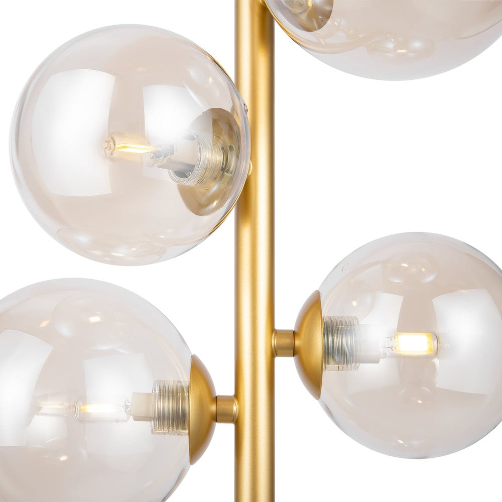 Dallas Vertical Pendant Lamp With Gold Styling - Amber Shade-Maytoni-South Charlotte Fine Lighting