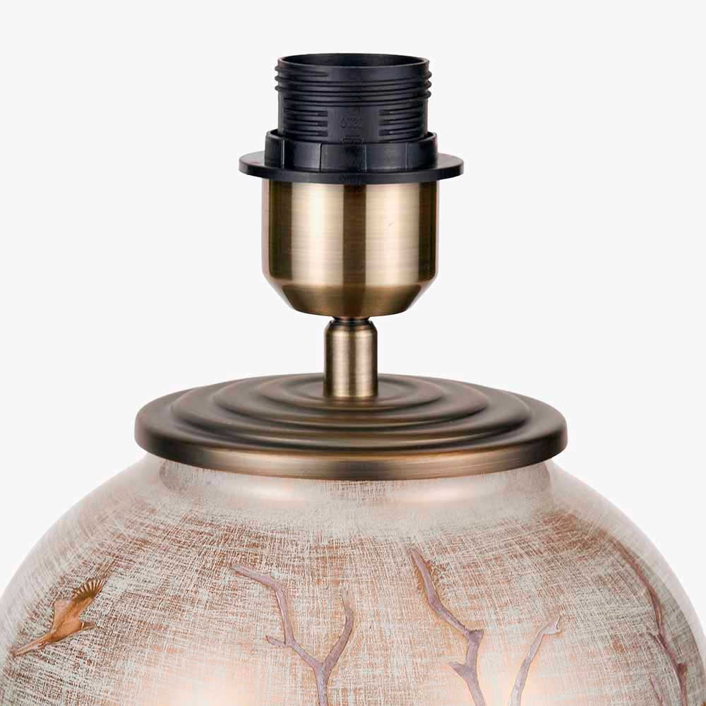 Stag table lamp base by Jenny Worrall features an antique brass-style finish