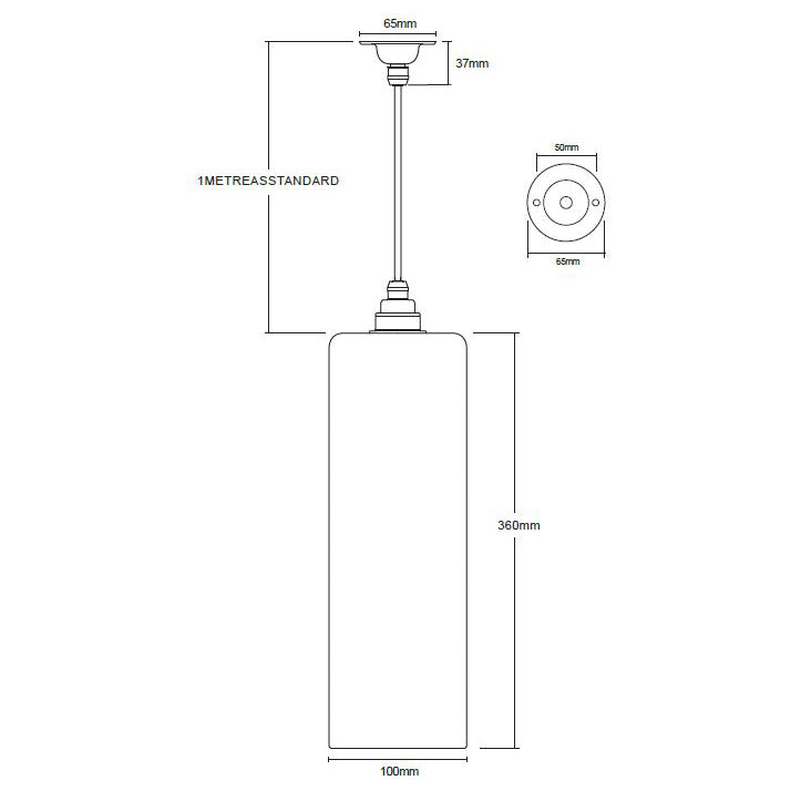 Diagram of Piccadilly hand-blown pendant light