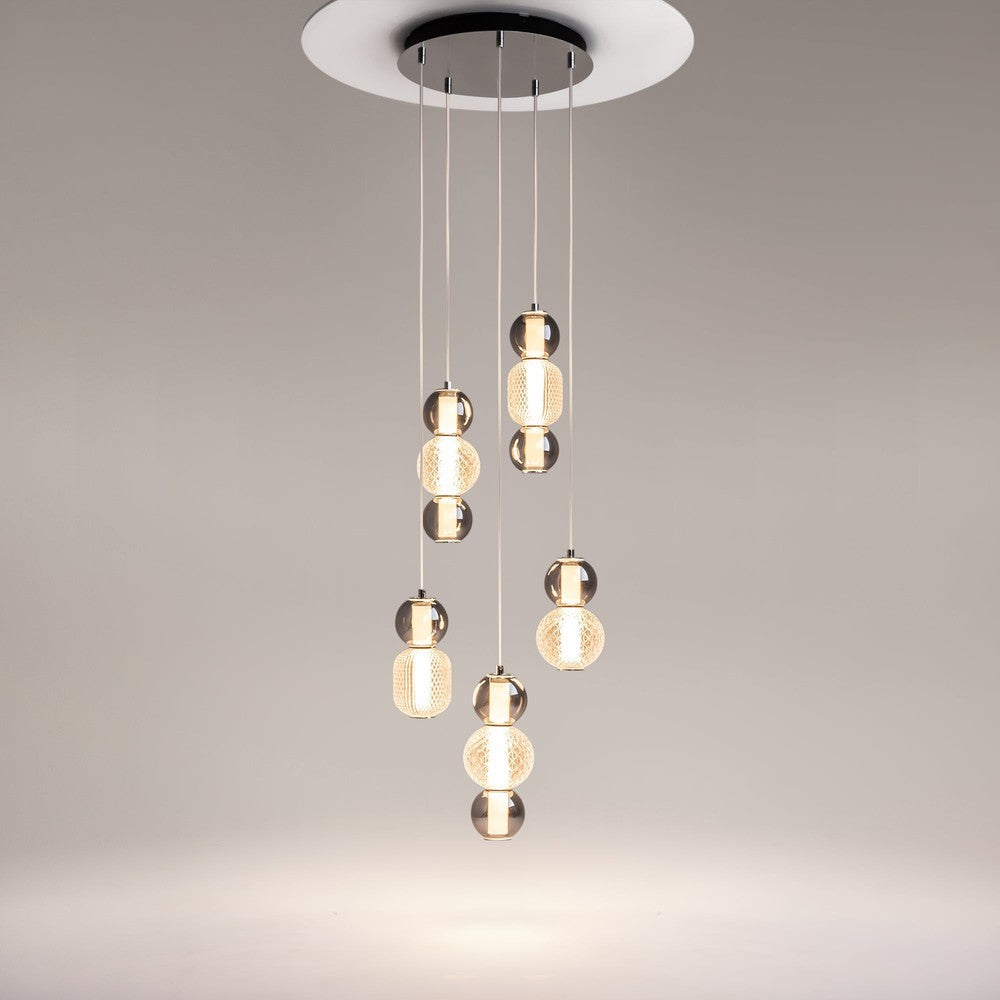 Drop Pendant Lamp With Chrome Styling - Five Lights-Maytoni-South Charlotte Fine Lighting