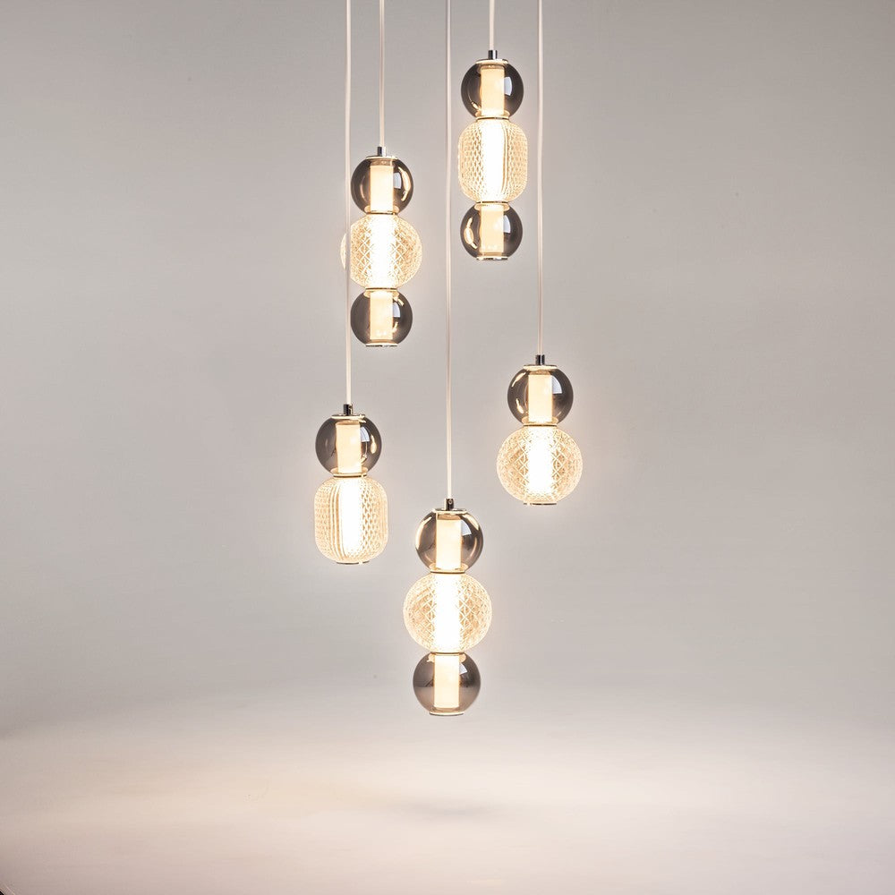 Drop Pendant Lamp With Chrome Styling - Five Lights-Maytoni-South Charlotte Fine Lighting