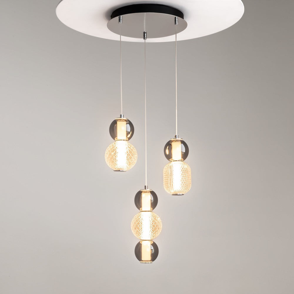 Drop Pendant Lamp With Chrome Styling - Three Lights-Maytoni-South Charlotte Fine Lighting